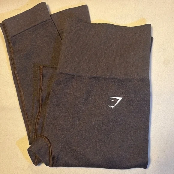 Brown GYMSHARK Leggings with Logo - Picture 1 of 6
